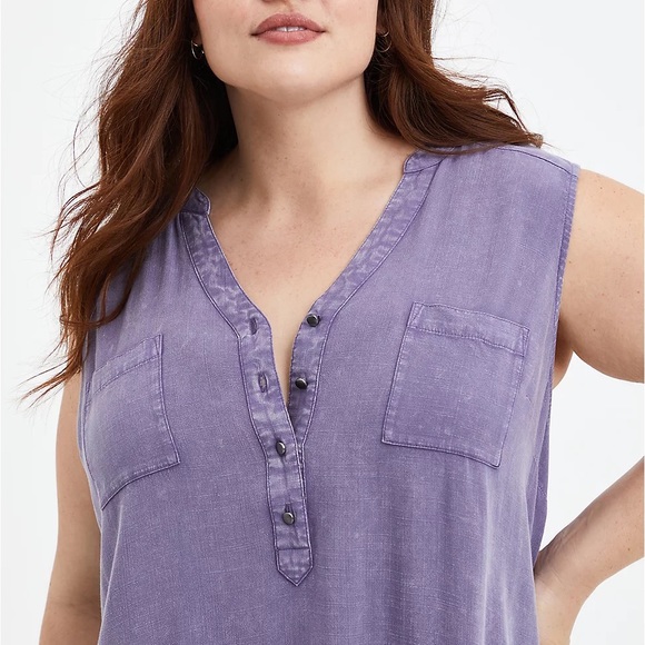COPY - Torrid Harper Dusty Purple Mineral Wash Harper Sleeveless - Picture 6 of 6